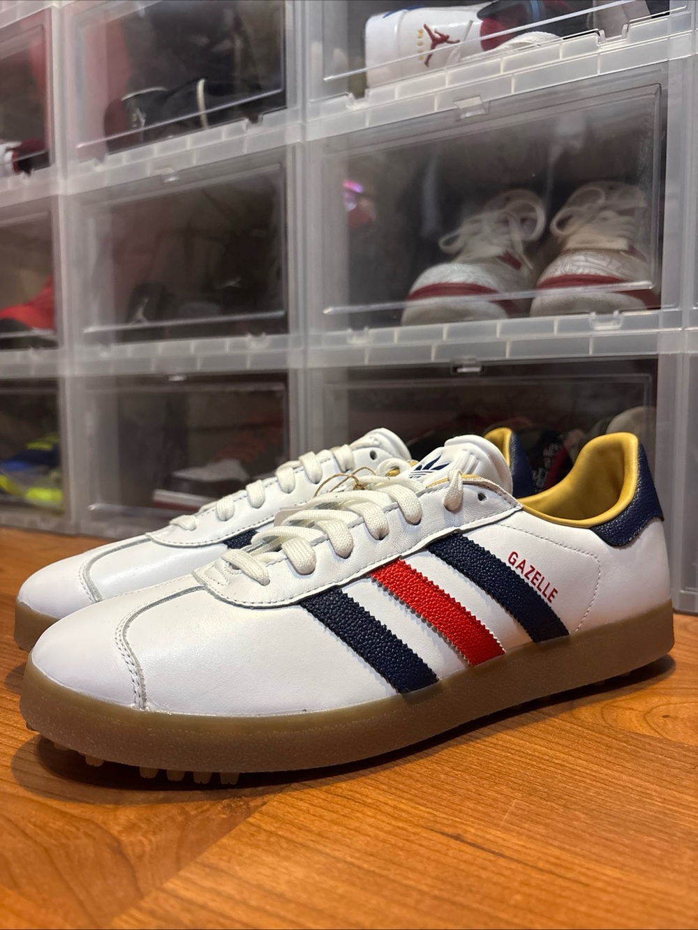 Adidas Gazelle Leather Spikeless Golf White JP7705 Golf Shoes Men’s Sz 12.5 NWOB